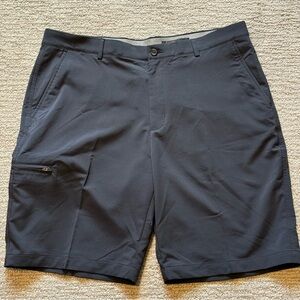Greg Norman Men's Sz 38 Golf Shorts Activewear Chino  Black Zip Pocket Quick Dry